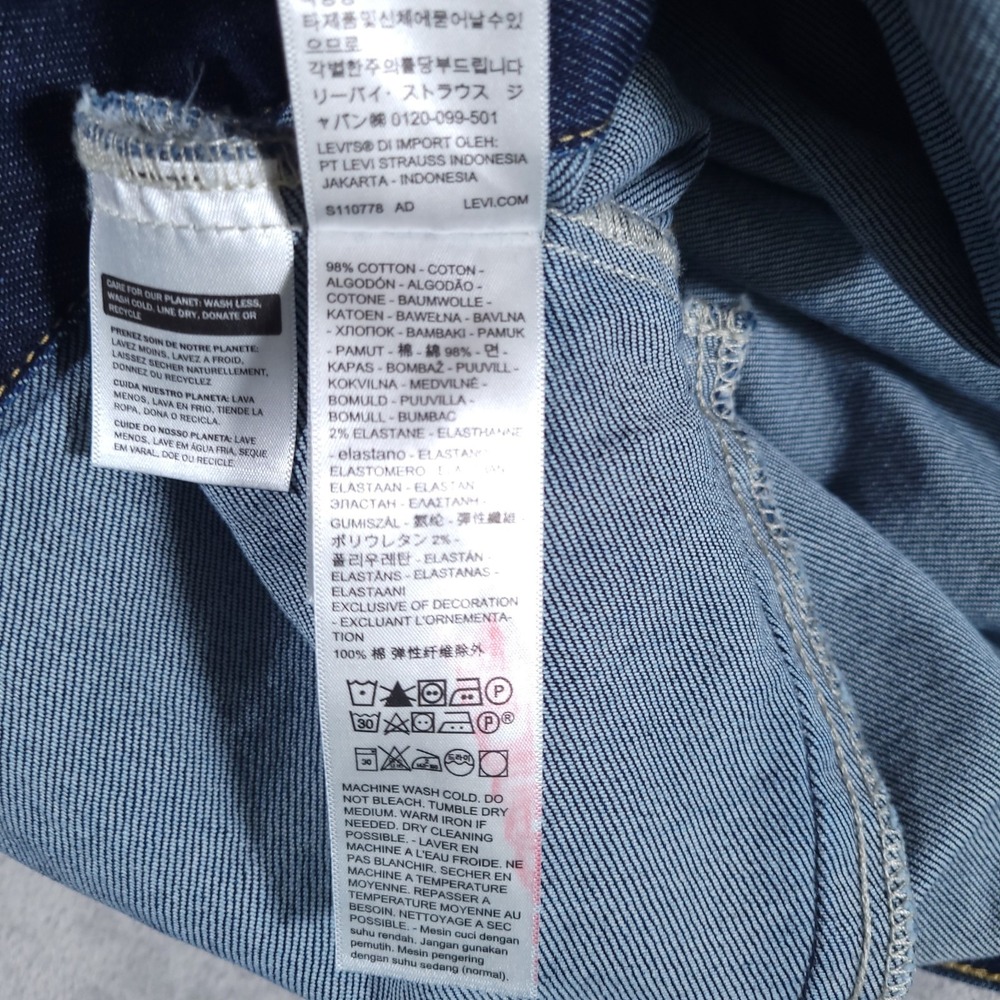 Levi's Denim Trucker Jacket Mens 2XL Standard Fit Indigo Blue MSRP $89.50 - Picture 9 of 12